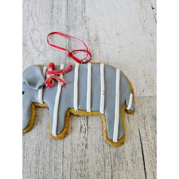 Vintage giraffe elephant cookie ornament baker dessert set Xmas tree - Picture 2 of 7